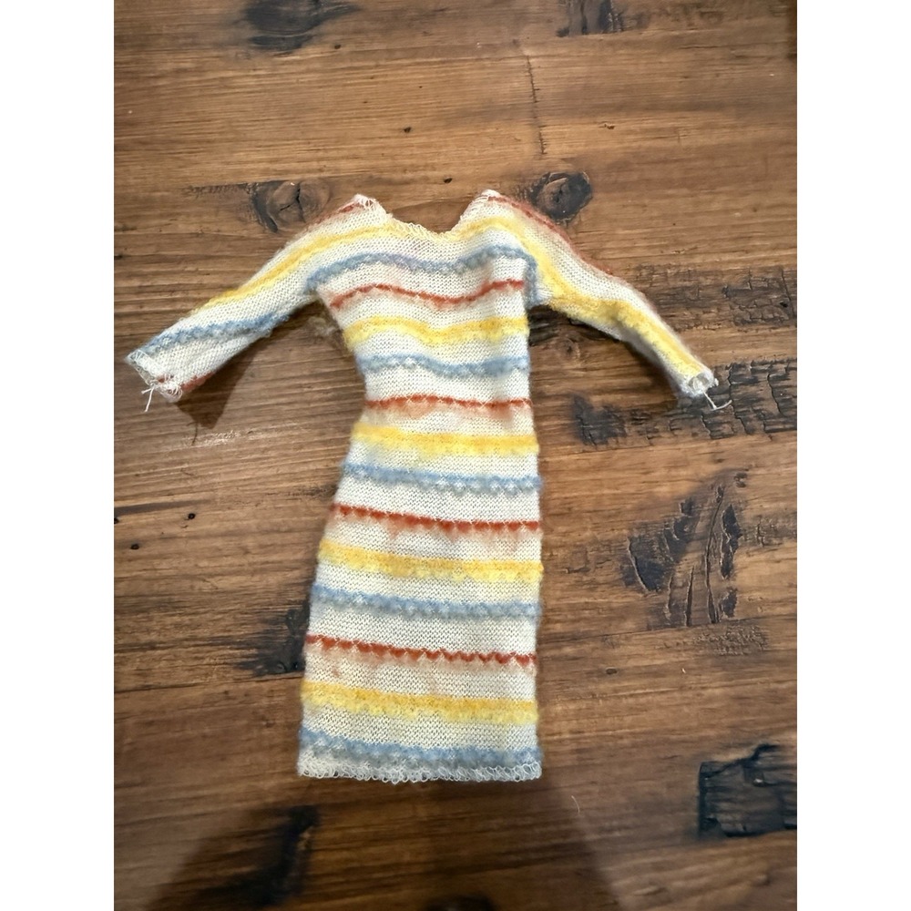 Vtg 1981 Mattel Barbie Fashion Collectibles #3689 Striped Knit Dress